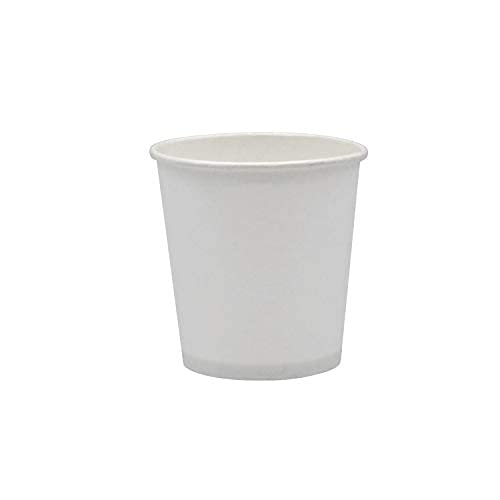 Pack & Cup Bio Einweg Becher Plain White - Pappbecher für Kalt- und Heißgetränke - umweltfreundlicher Kaffeebecher to go - Eco Trinkbecher - Partybecher - 100ml 50 Stück von Pack & Cup