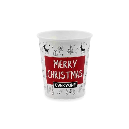 Pack & Cup Bio Einwand-Pappbecher Merry Christmas (100, 250 ml) von Pack & Cup