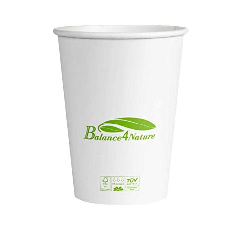 Pack & Cup Bio Einweg Becher 150ml, 100 Stück, weiß, für Kalt- und Heißgetränke, Kaffeebecher To Go, Eco Pappbecher, umweltfreundlich von Pack & Cup