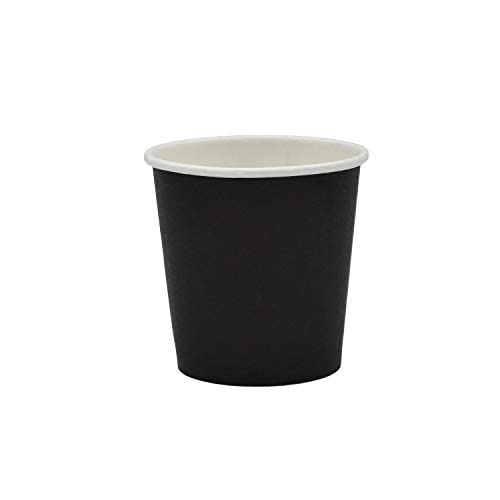 Pack & Cup Bio Einweg Becher Black - Pappbecher für Kalt- und Heißgetränke - umweltfreundlicher Kaffeebecher to go - Eco Trinkbecher - Partybecher - 100ml 1000 Stück von Pack & Cup
