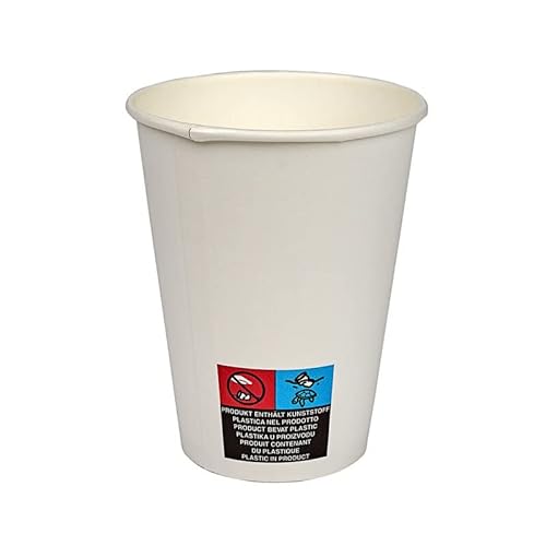 Pack & Cup Bio Einweg Becher Plain White - Pappbecher für Kalt- und Heißgetränke - umweltfreundlicher Kaffeebecher to go - Eco Trinkbecher - Partybecher - 300ml 50 Stück von Pack & Cup