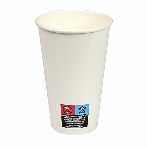 Pack & Cup Bio Einweg Becher Plain White - Pappbecher für Kalt- und Heißgetränke - umweltfreundlicher Kaffeebecher to go - Eco Trinkbecher - Partybecher - 400ml 1000 Stück von Pack & Cup