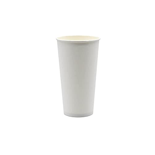 Pack & Cup Bio Einweg Becher Plain White - Pappbecher für Kalt- und Heißgetränke - umweltfreundlicher Kaffeebecher to go - Eco Trinkbecher - Partybecher - 500ml 1000 Stück von Pack & Cup