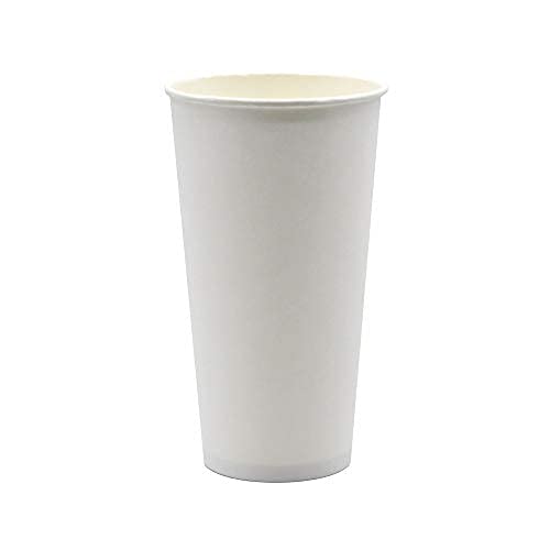 Pack & Cup Bio Einweg Becher Plain White - Pappbecher für Kalt- und Heißgetränke - umweltfreundlicher Kaffeebecher to go - Eco Trinkbecher - Partybecher - 500ml 50 Stück von Pack & Cup