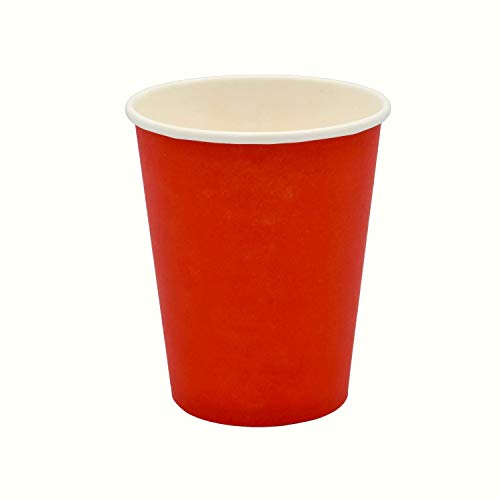 Pack & Cup Bio Einweg Becher Red - Pappbecher Für Kalt- Und Heißgetränke - Umweltfreundlicher Kaffeebecher To Go - Pappbecher Rot - Eco Trinkbecher - Partybecher - Becher Pappe - 250ml 50 Stück von Pack & Cup