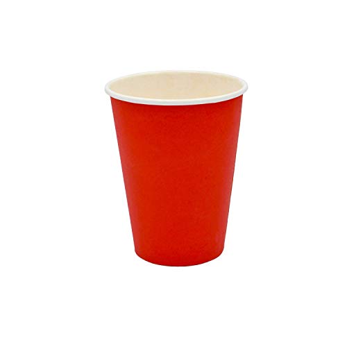 Pack & Cup Bio Einweg Becher Red - Pappbecher für Kalt- und Heißgetränke - umweltfreundlicher Kaffeebecher to go - Eco Trinkbecher - Partybecher - 300ml 50 Stück von Pack & Cup