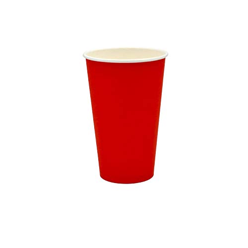 Pack & Cup Bio Einweg Becher Red - Pappbecher für Kalt- und Heißgetränke - umweltfreundlicher Kaffeebecher to go - Eco Trinkbecher - Partybecher - 400ml 1000 Stück von Pack & Cup