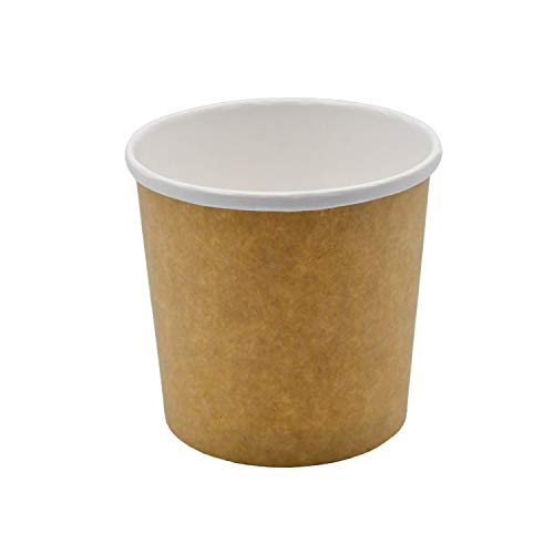 Pack & Cup Bio Suppenbecher aus Pappe Kraft White - Einwegbecher - Soup to go - Suppenbehälter – umweltfreundliche Suppentasse aus Karton - Take away container - 450 ml 50 Stück von Pack & Cup
