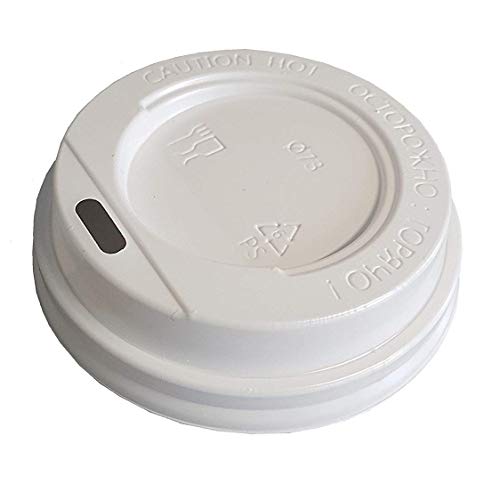 Pack & Cup Plastikdeckel für Kaffeebecher Ø 73mm - Coffee to go Deckel aus Kunststoff - Trinkloch - Zubehör für Einweg Pappbecher - Becherdeckel für Trinkbecher 100 Stück von Pack & Cup