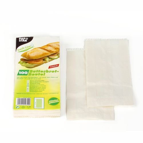 Pack & Go Butterbrotbeutel 21 cm x 10 cm x 3 cm weiß, Menge: 400 St, Reusability: Wegwerfbar, Construction Type: Plastik, Material: Kunststoff, Closure Type: Kopffalt, Color: Weiß von Pack & Go