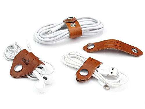 Pack & Smooch Kabel Organizer Set, Kabelhalter, Kabelbinder 100% Pflanzlich gegerbtes Leder Made in Germany, Hellbraun Pack & Smooch Kabel Organizer Set, Kabelhalter, Kabelbinder 100% Pflanzlich gegerbtes Leder Made in Germany, Hellbraun von Pack & Smooch