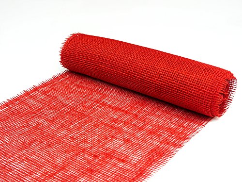 Packfix Tischläufer, Jute, Rot, 5 m x 30 cm von Packfix