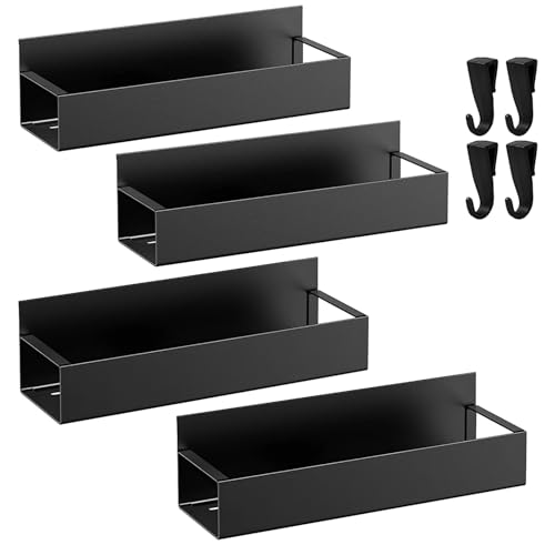 Packool 4-teiliges Adsorptions-Sprühdosenhalter-Gestell, Werkzeugkasten-Organizer aus Karbonstahl mit Haken, Wandflaschen-Aufbewahrungsregal ohne Bohren von Packool