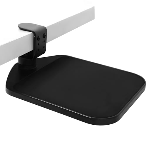 Packool Clamp-on Mouse Holder, Unter Schreibtisch Mouse Tray, 360 Grad drehbares Mouse Pad mit Schreibtisch Clamp, Platzsparende Mausplattform, passt bis zu 7 cm/2,7" Dicker Schreibtisch von Packool