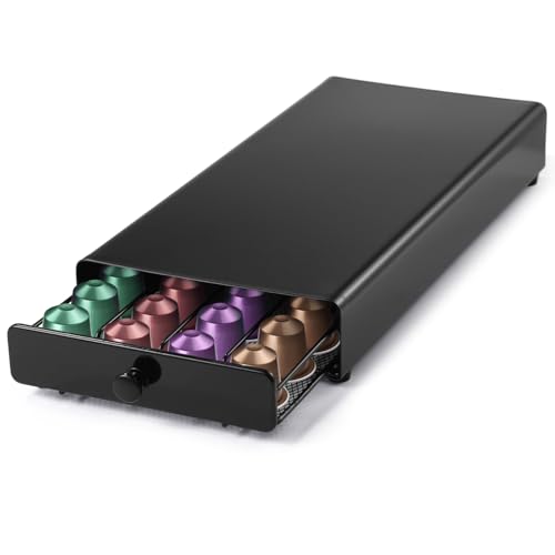 Packool Kaffeepad-Schubladenhalter, kompatibel mit Nespresso-Kapseln, Kapsel-Aufbewahrungsbox aus Metall, moderner Kapsel-Organizer für die Küchentheke zu Hause, für 40 Kapseln. Packool Kaffeepad-Schubladenhalter, kompatibel mit Nespresso-Kapseln, Kapsel-Aufbewahrungsbox aus Metall, moderner Kapsel-Organizer für die Küchentheke zu Hause, für 40 Kapseln. von Packool