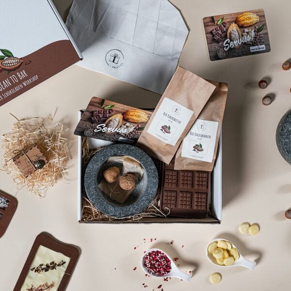 Packtive Schokolade selber machen, das Set - Erlebnisbox "von der Bohne zur Tafel" von Packtive