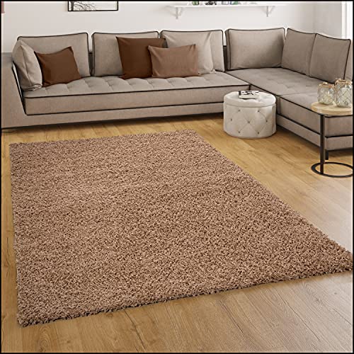 Paco Home Shaggy Hochflor Langflor Teppich Sky Einfarbig in Beige, Grösse:120x170 cm von Paco Home