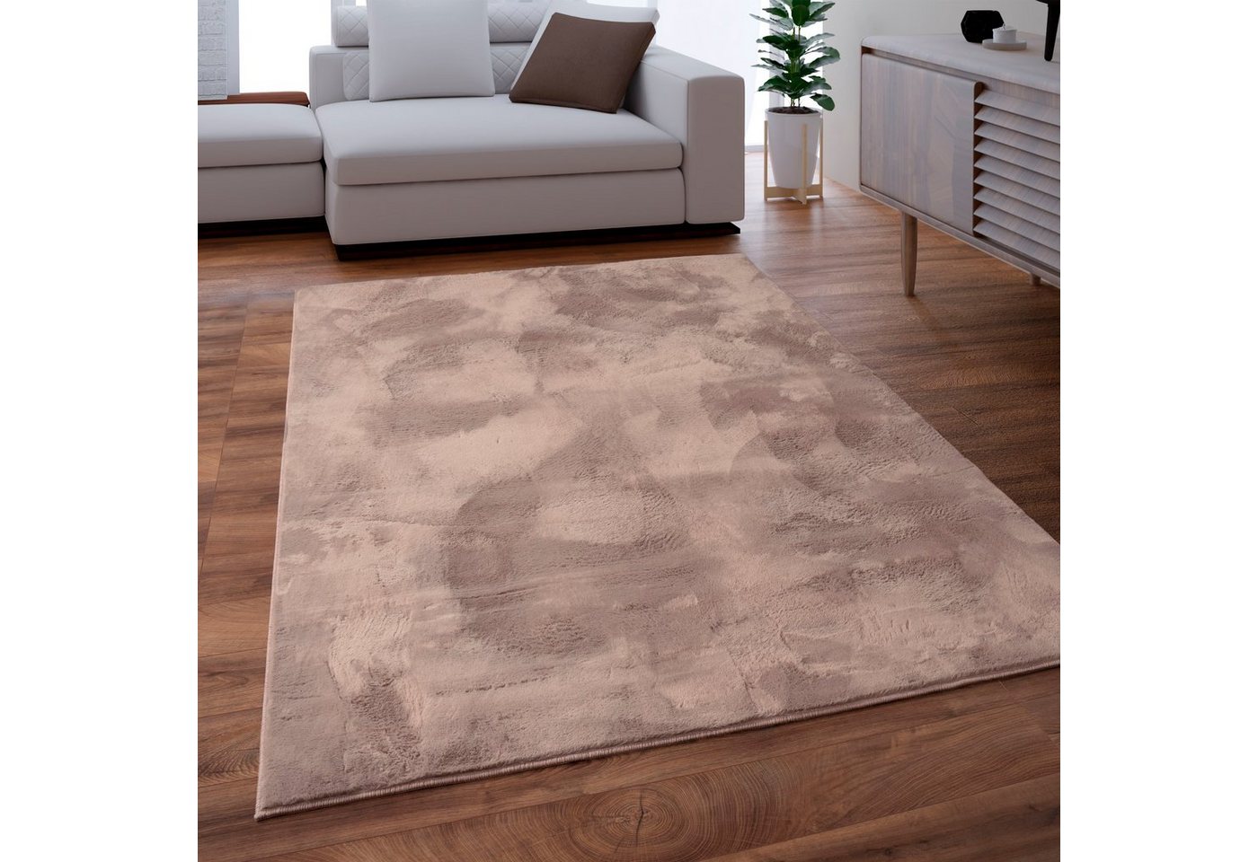 Fellteppich Kunstfell Soft 380, Paco Home, rechteckig, Höhe: 19 mm, Langflor, Kuschelteppich - besonders weich, Uni-Farben von Paco Home