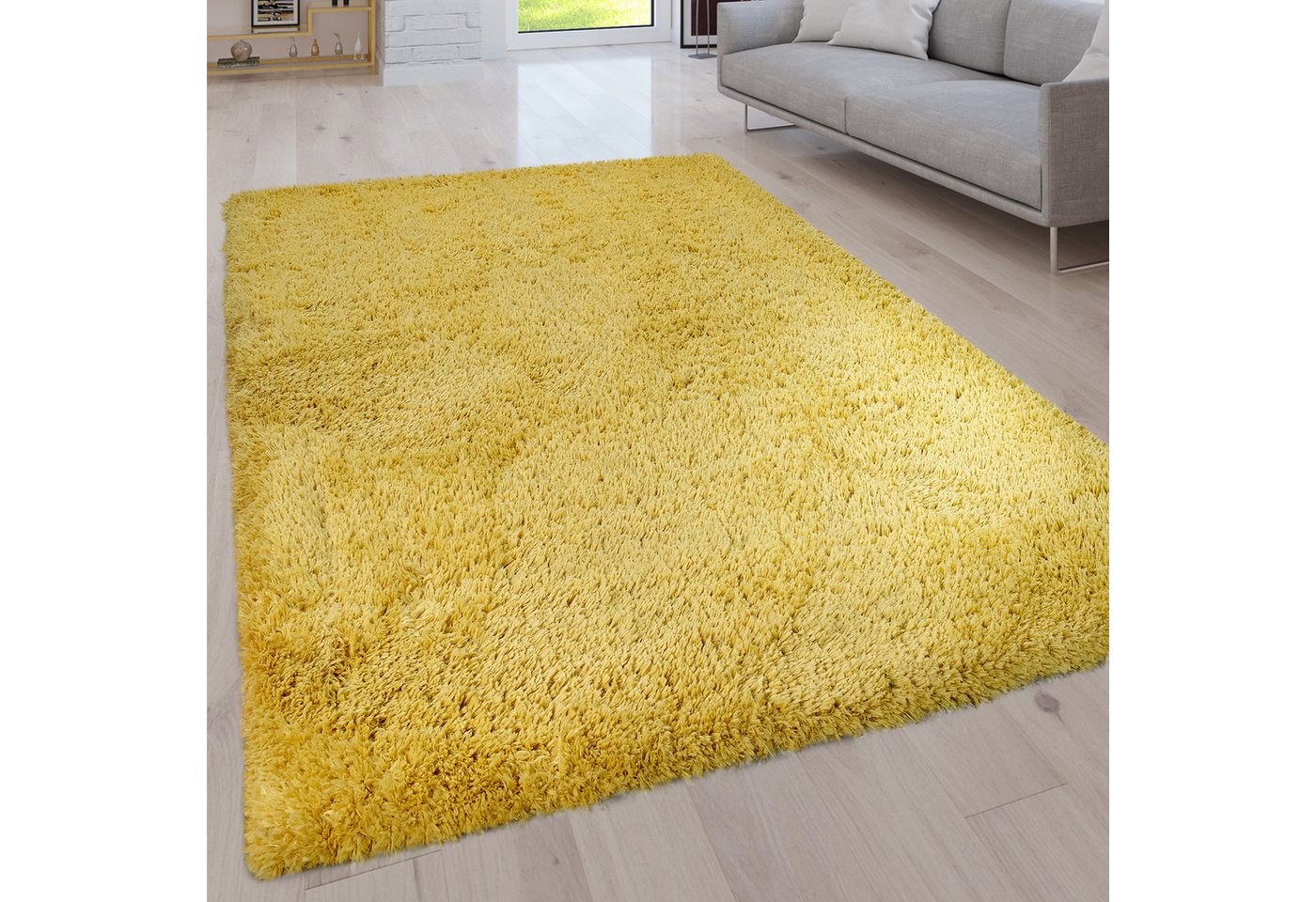 Hochflor-Teppich Hochflor Teppich Waschbar Einfarbig, Paco Home, Läufer, Höhe: 44 mm von Paco Home