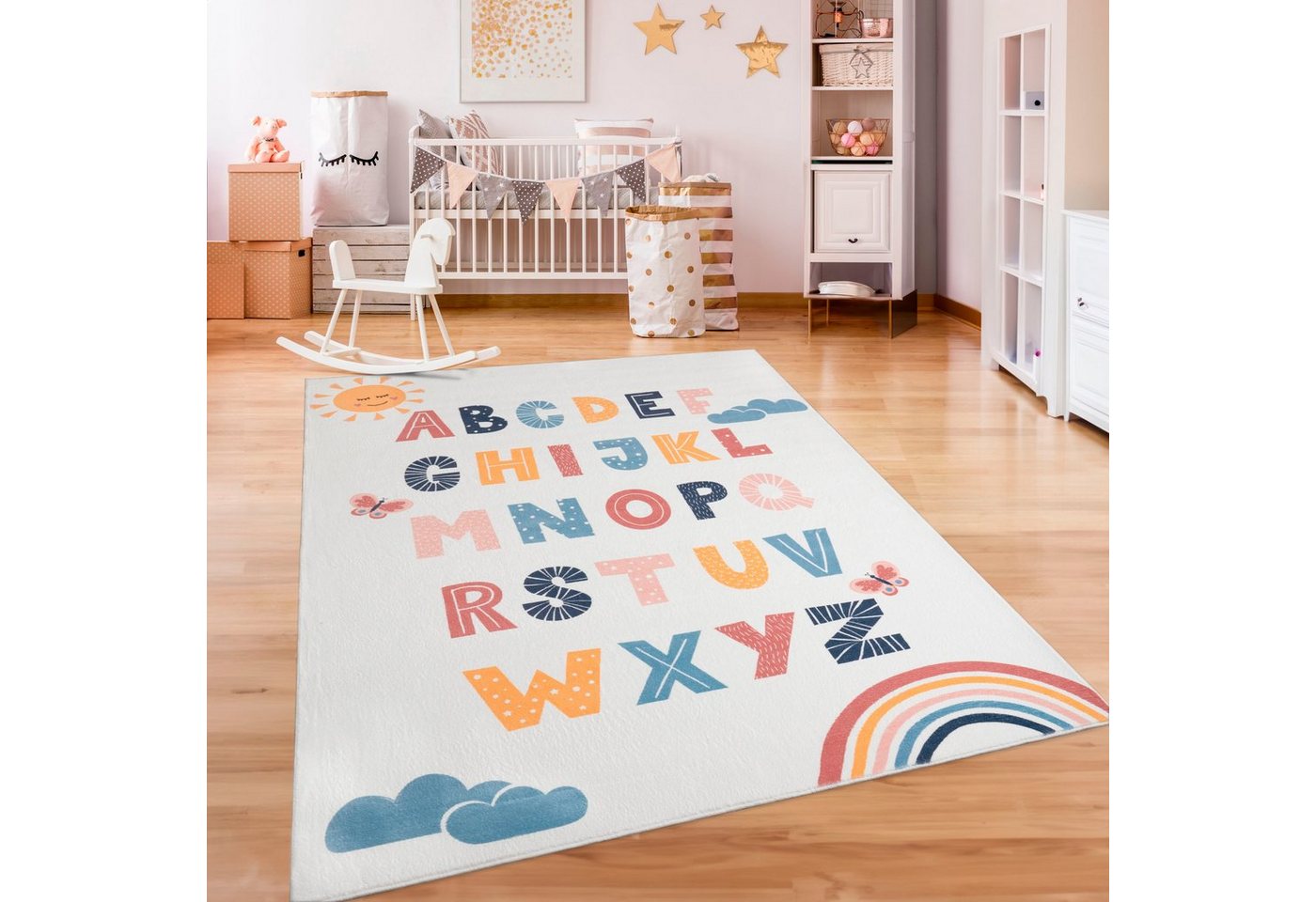 Paco Home Kinderteppich Eliz 394, rechteckig, Höhe: 12 mm, Kurzflor, Spielteppich, Motiv Alphabet & Regenbogen Paco Home Kinderteppich Eliz 394, rechteckig, Höhe: 12 mm, Kurzflor, Spielteppich, Motiv Alphabet & Regenbogen von Paco Home
