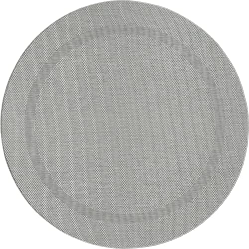 Mia's Teppiche 22548 95 Round Teppich, Grau D1, 160 cm von Mias Teppiche