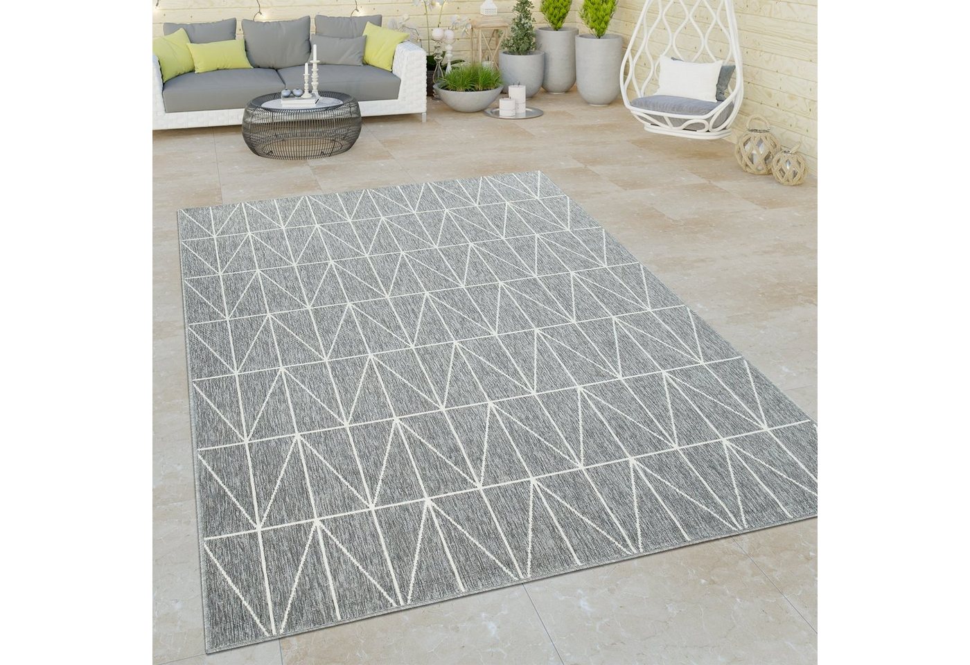 Outdoorteppich Esszimmer Teppich Modernes Muster Skandinavisch, Paco Home, Läufer, Höhe: 4 mm von Paco Home