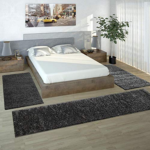 Paco Home Bettumrandung Läufer Shaggy Hochflor Langflor Teppich Anthrazit Läuferset 3 TLG, Grösse:2mal 70x140 1mal 70x250 Paco Home Bettumrandung Läufer Shaggy Hochflor Langflor Teppich Anthrazit Läuferset 3 TLG, Grösse:2mal 70x140 1mal 70x250 von Paco Home