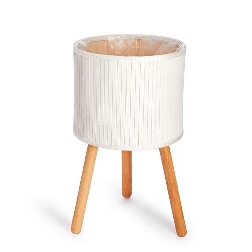 Paco Home Blumentopf Übertopf Natur Rattan Set mit Folieneinsatz Pflanzentopf Auslaufsicher Groß für Zimmerpflanzen, Farbe:Weiß, Sets:2pcs Set/Design 4 von Paco Home