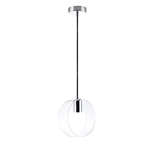 Paco Home Deckenlampe Pendelleuchte Lampe Wohnzimmer Glas Retro Design E27, Leuchtmittel: ohne Leuchtmittel, Farbe: Transparent-Chrom von Paco Home