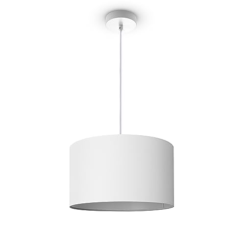 Paco Home Deckenlampe Pendellampe Aus Aluminium Und Stoff Hängelampe Ø38cm Breit Wohnzimmerlampe Esstisch Esszimmerlampe E27 Einfarbig 1 Flammig von Paco Home