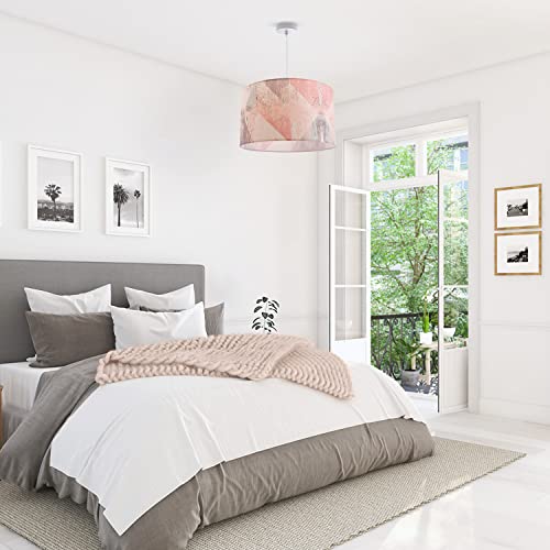Paco Home Pendelleuchte Lampenschirm Stoff E27 Hängeleuchte Schlafzimmer Rund Vintage Retro Zylinder Textil 1,5m Textilkabel von Paco Home