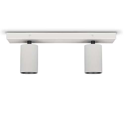 Paco Home Deckenlampe Wohnzimmer Wandleuchte Schwenkbare Spots Wandlampe GU10 Modern Deckenleuchte Küche Schlafzimmer, Farbe:Weiß-Schwarz, Leuchtentyp___Technologie:Typ 2-1x GU10 von Paco Home