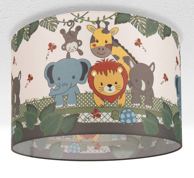 Paco Home Deckenleuchte Diamond 634, ohne Leuchtmittel, Kinderlampe Deckenlampe LED Kinderzimmer, Dschungel-Tiere, E27 von Paco Home