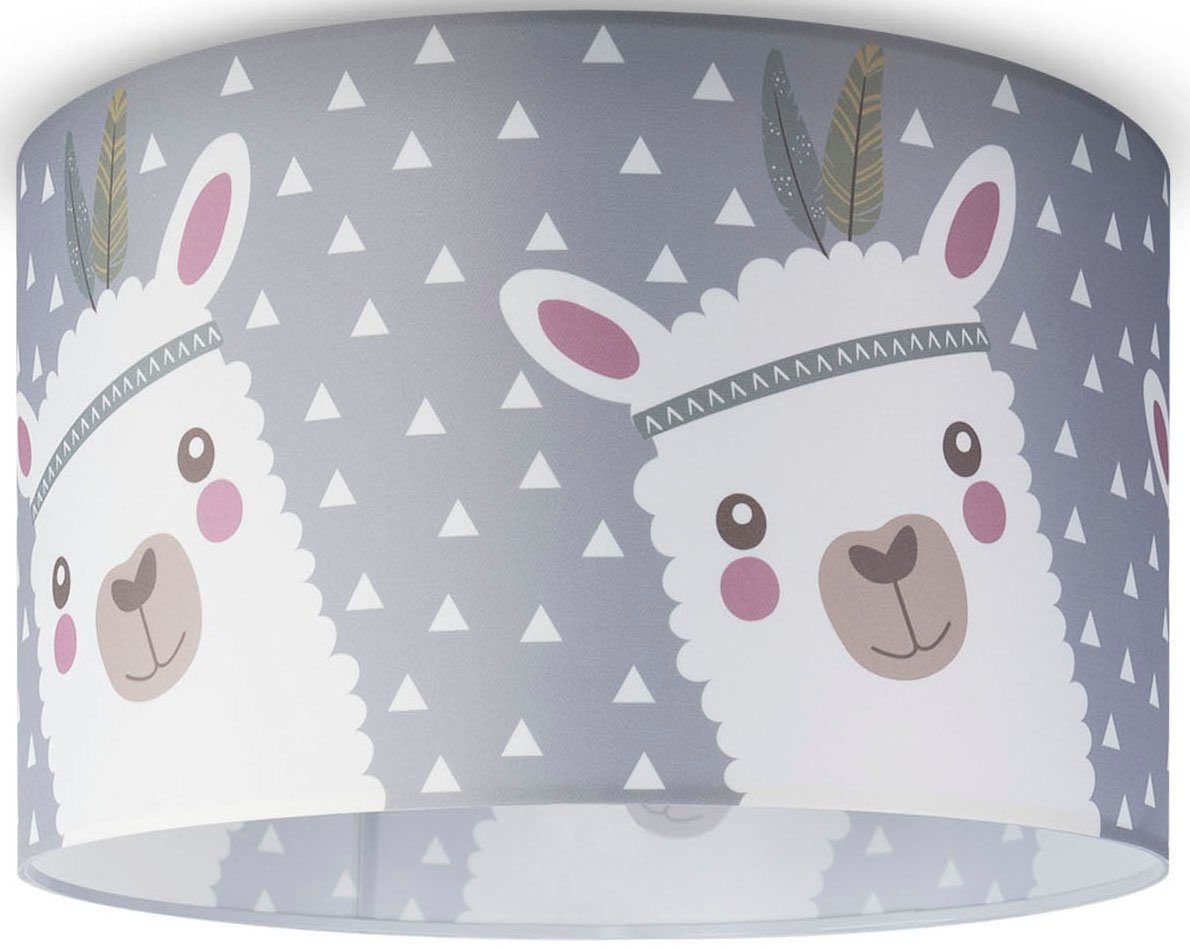 Paco Home Deckenleuchte Ela 214, ohne Leuchtmittel, Kinderlampe Deckenlampe LED Kinderzimmer Lampe Lama-Motiv, E27 von Paco Home