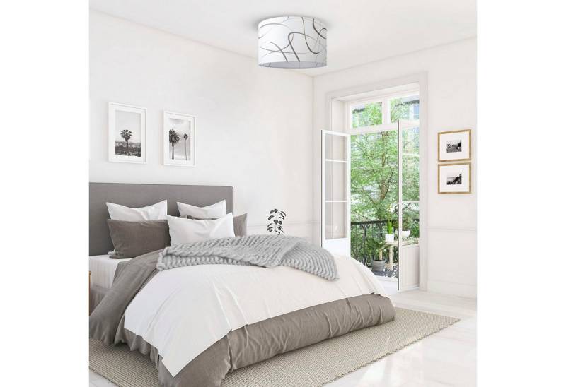 Paco Home Deckenleuchte Hugo Tribal, ohne Leuchtmittel, Deckenleuchte Stoff Schirmlampe Decke Esszimmer Modern Abstrakt von Paco Home