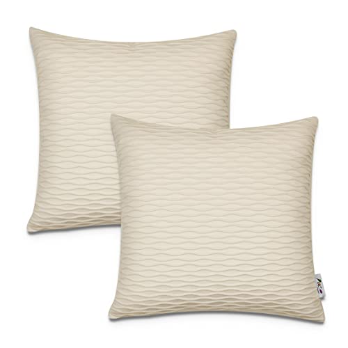 Paco Home Dekorative Kissenbezüge Kordsamt Kissenbezug Weich Kissenhülle Set Kissen Sofa Schlafzimmer Deko Zierkissen, Farbe:Beige 3, Sets:2pcs-Set von Paco Home