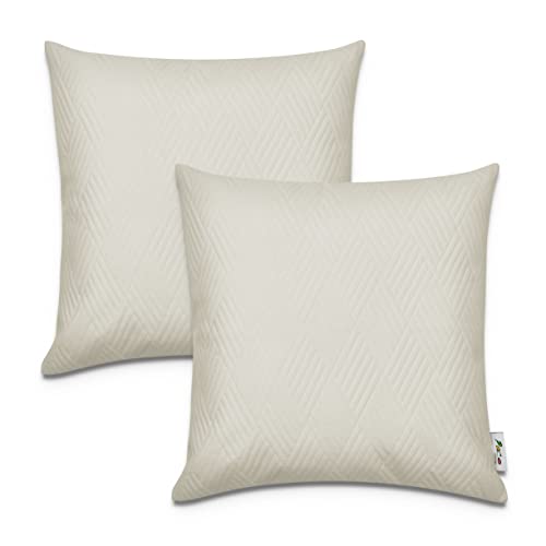 Paco Home Dekorative Kissenbezüge Kordsamt Kissenbezug Weich Kissenhülle Set Kissen Sofa Schlafzimmer Deko Zierkissen, Farbe:Beige 4, Sets:2pcs-Set von Paco Home