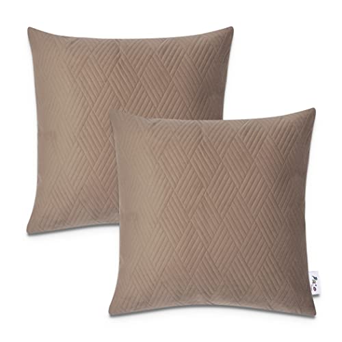 Paco Home Dekorative Kissenbezüge Kordsamt Kissenbezug Weich Kissenhülle Set Kissen Sofa Schlafzimmer Deko Zierkissen, Farbe:Braun 4, Sets:2pcs-Set von Paco Home