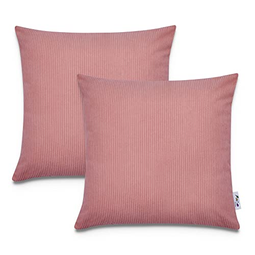 Paco Home Dekorative Kissenbezüge Kordsamt Kissenbezug Weich Kissenhülle Set Kissen Sofa Schlafzimmer Deko Zierkissen, Farbe:Rot 2, Sets:2pcs-Set von Paco Home