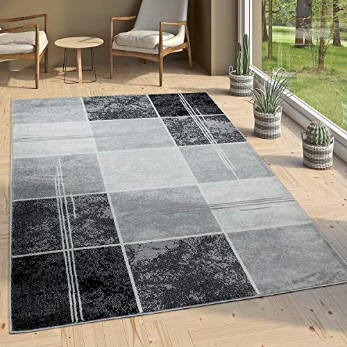 Paco Home Designer Teppich Kariert in Marmor Optik Meliert Grau Schwarz Weiss Preishammer, Grösse:240x340 cm von Paco Home