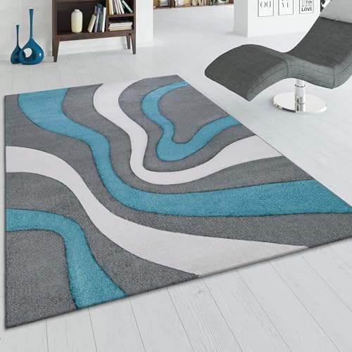 Paco Home Designer Teppich Modern Abstrakt Wellen Optik Konturenschnitt In Versch. Farben und Größen, Grösse:240x330 cm, Farbe:Türkis Paco Home Designer Teppich Modern Abstrakt Wellen Optik Konturenschnitt In Versch. Farben und Größen, Grösse:240x330 cm, Farbe:Türkis von Paco Home