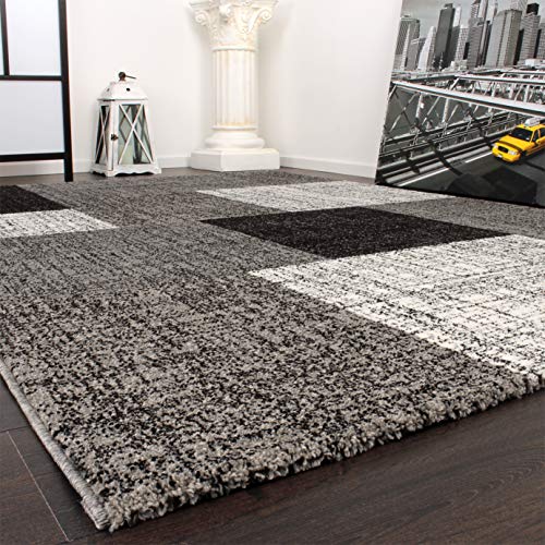 Paco Home Designer Teppich Modern Kariert Kurzflor Design Meliert In Grau Creme Braun, Grösse:140x200 cm von Paco Home