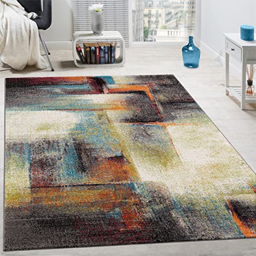 Paco Home Designer Teppich Modern Kurzflor Wohnzimmer Bunt Trendig Meliert Multicolour, Grösse:200x290 cm von Paco Home