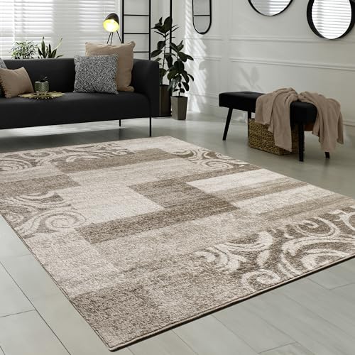 Paco Home Designerteppich für Wohnzimmer Inneneinrichtung Teppich Meliert Beige Braun, Grösse:190x280 cm von Paco Home