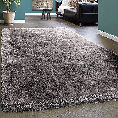 Paco Home Edler Teppich Shaggy Hochflor Einfarbig Flauschig Glänzend In Grau Hellgrau, Grösse:80x150 cm Paco Home Edler Teppich Shaggy Hochflor Einfarbig Flauschig Glänzend In Grau Hellgrau, Grösse:80x150 cm von Paco Home