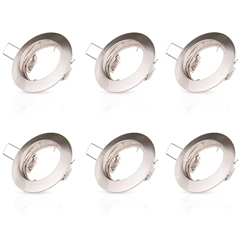 Paco Home Einbaustrahler 6er Set Deckenstrahler GU10 Fassung Deckenspots Rahmen Einbauleuchten Decke Küche Deckenbeleuchtung Ohne Leuchtmittel Nickel von Paco Home