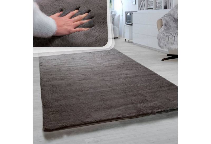 Paco Home Fellteppich Rabbit 780, rechteckig, Höhe: 26 mm, Kunstfell, Kaninchenfell-Haptik, ein echter Kuschelteppich, Uni-Farben von Paco Home