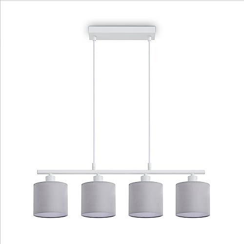Paco Home Hängelampe 4-Flammig Innen Deckenlampe LED Lampe Lampenschirm Metall Pendellampe Wohnzimmer Esszimmerlampe Modernes Design Uni Schirm E14 von Paco Home