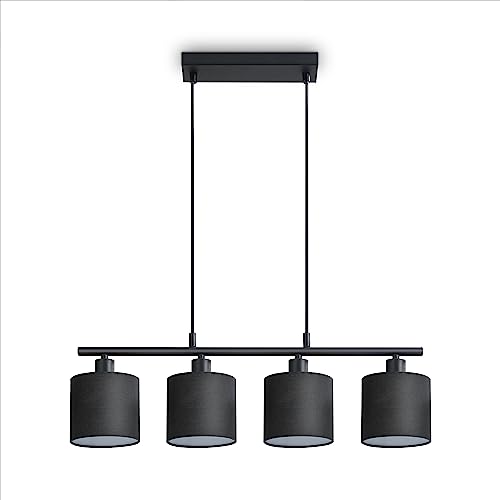 Paco Home Hängelampe 4-Flammig Innen Deckenlampe LED Lampe Lampenschirm Metall Pendellampe Wohnzimmer Esszimmerlampe Modernes Design Uni Schirm E14 von Paco Home