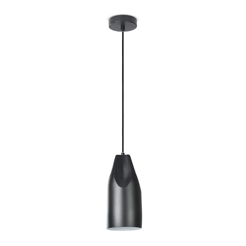 Paco Home Hängelampe Deckenlampe Pendelleuchte Esstisch Lampe Küche Hängeleuchte 1,5m Textilkabel E27 Industriell Retro, Lampenart:Pendelleuchte - Typ 1, Farbe:Schwarz - Weiß von Paco Home